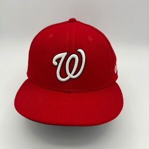 Washington Nationals New Era Hat 59FIFTY Mens 7 5/8 Red Sportswear